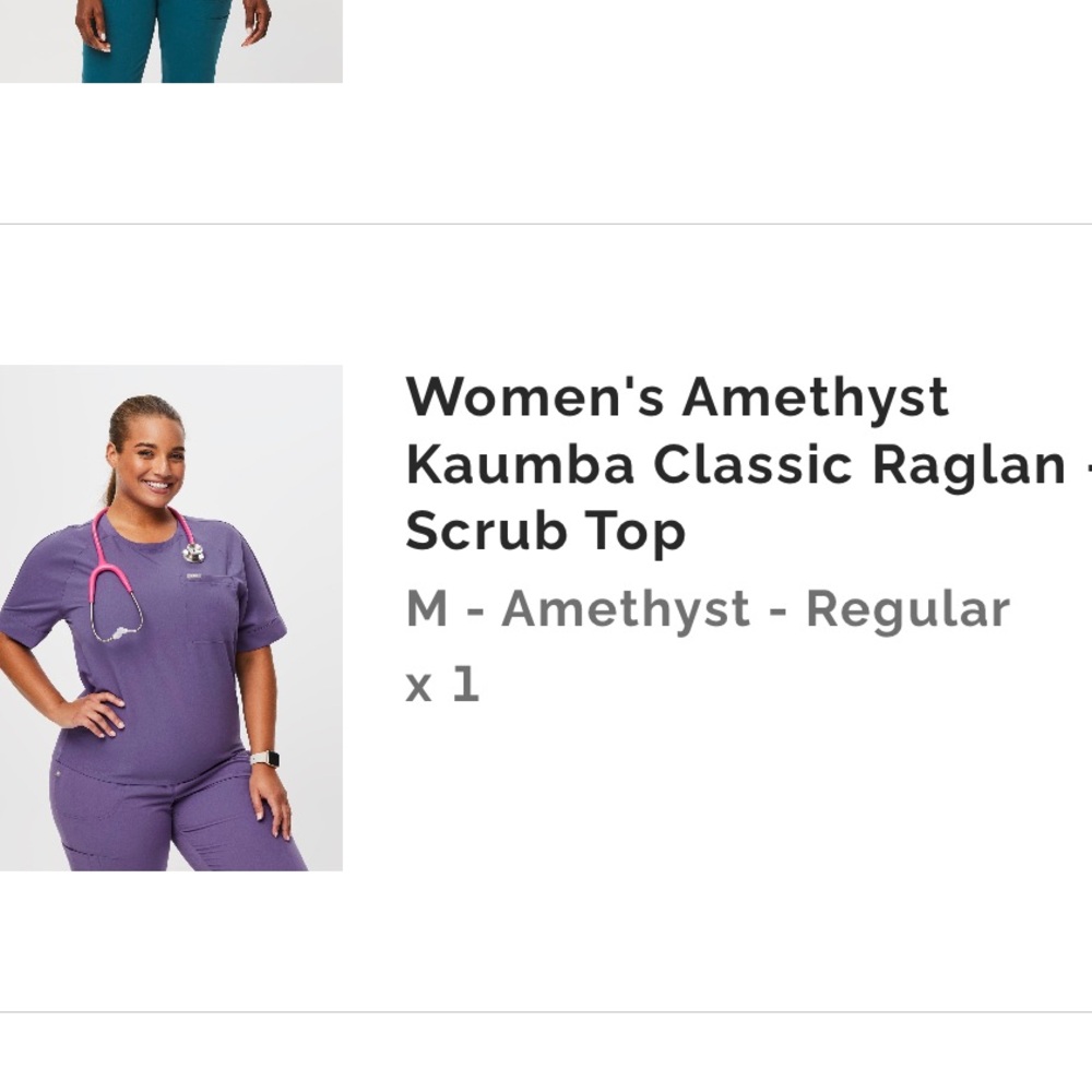 Women's Amethyst FIGS Scrub Top like New Scrub Top